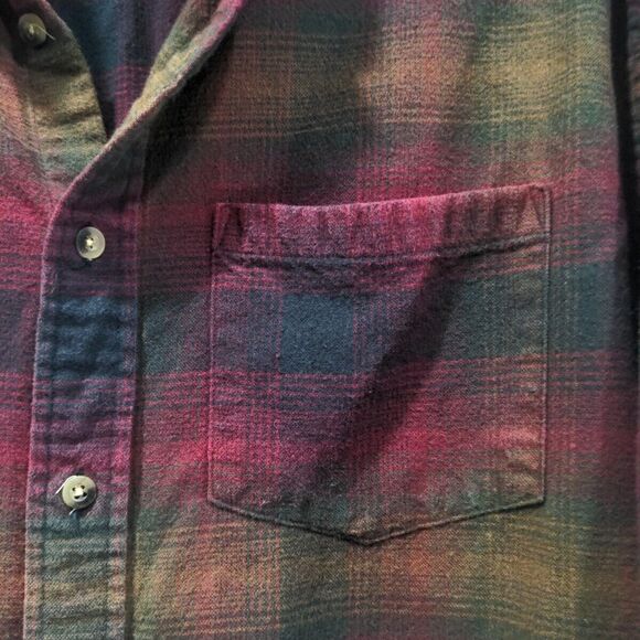 Pendleton Mens Mason Plaid Button Down LS Flannel Shirt Size L Red Gold Casual - Picture 4 of 12